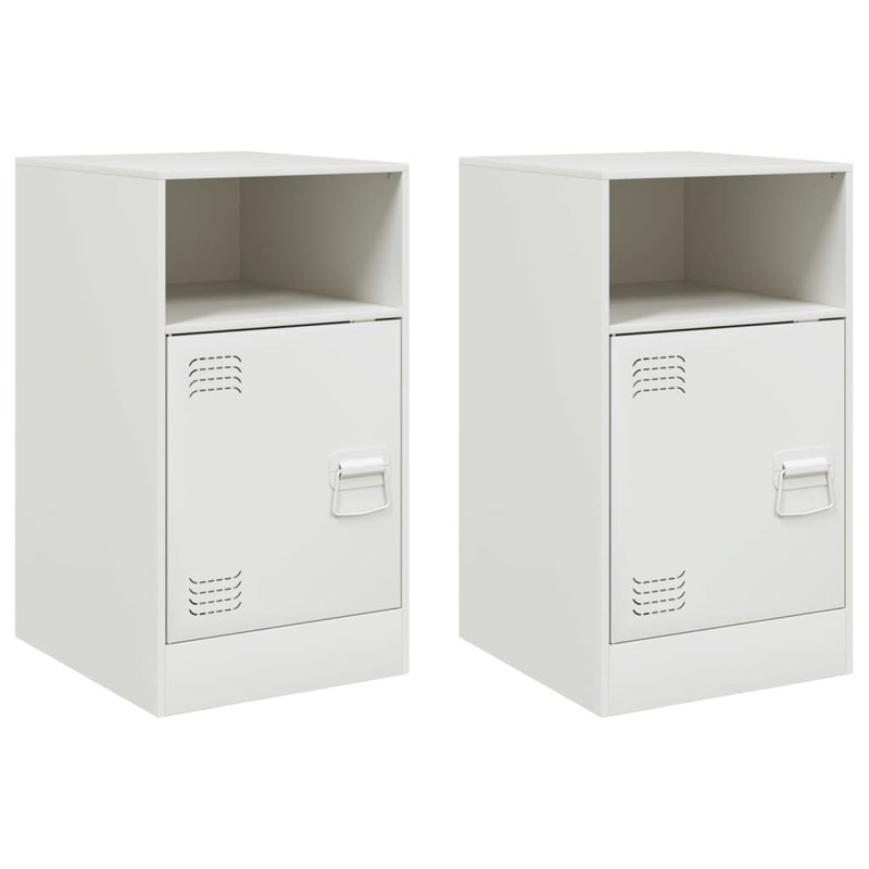 Lars 34.5cm W Steel Bedside Table, White