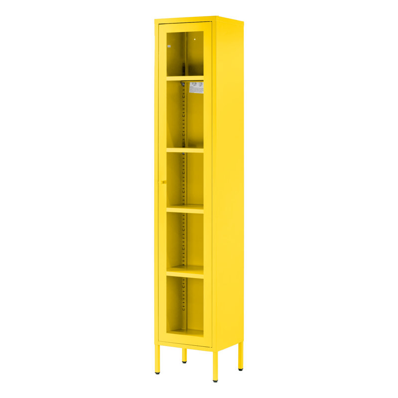 Armoire de rangement à 4 tablettes Kyoung, Yellow