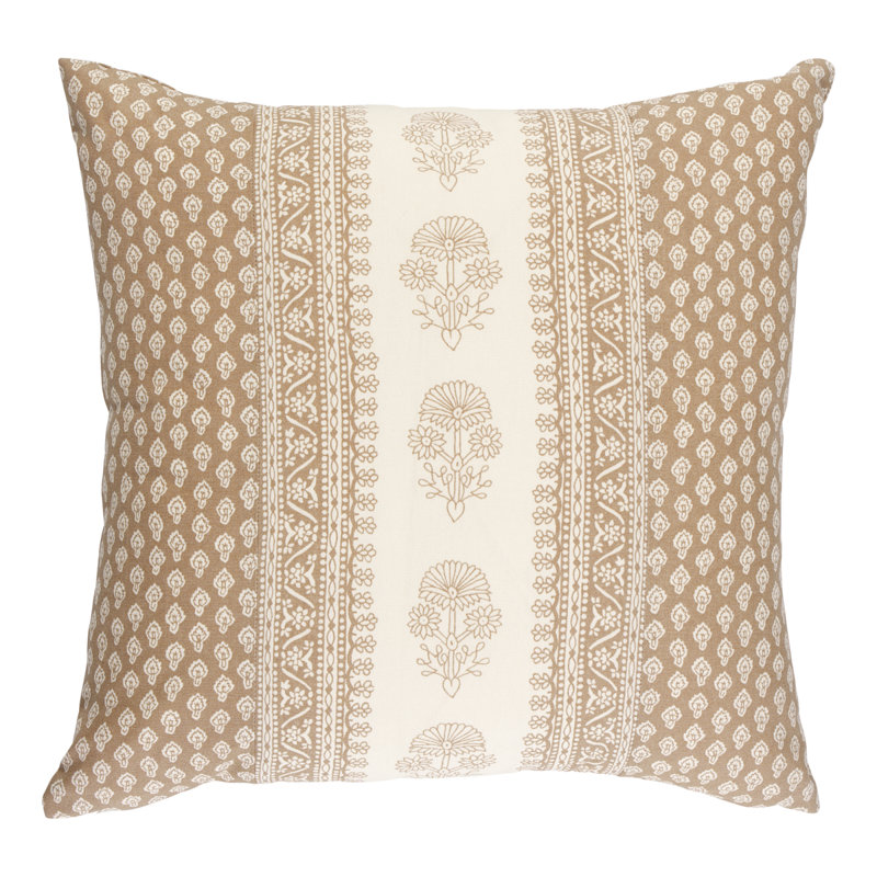 Coussin Schumacher X Mark D. Sikes Hyacinth, Géométrique brun clair, H 22 po x l 22 po