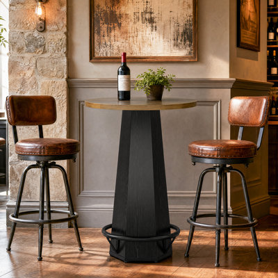 31.5-Inch Round Bar Table, Rustic Pub Table