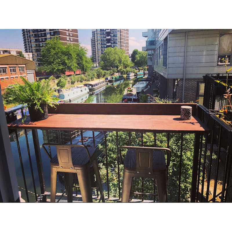 Alaynia Rectangular Metal Outdoor Balcony Table , 110cm cm W 40cm cm D