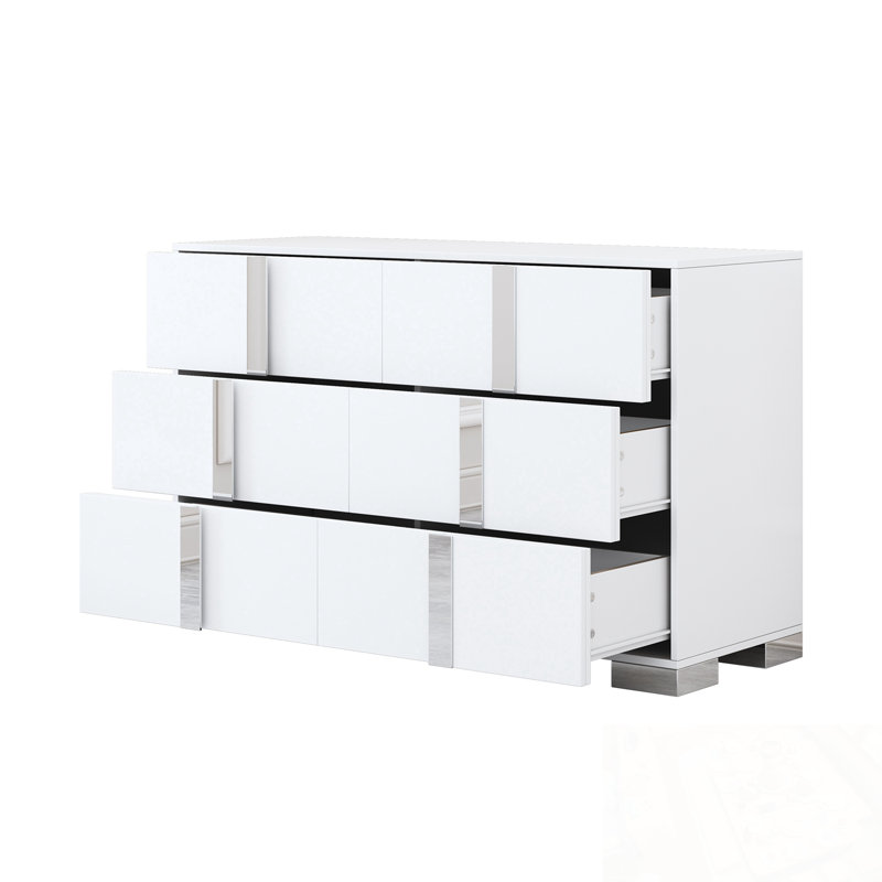 Armoire de rangement avec 6 tiroirs, Blanc