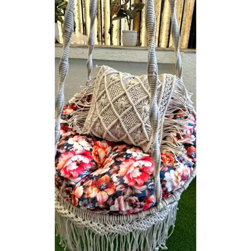 Balançoire avec coussin suspendu Falling Star, Multicolore, Blanc