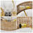 20 in Rattan Low Profile Ceiling Fan with Light, Flush Mount Boho Ceiling Fan with Remote, 6-Speed Reversible