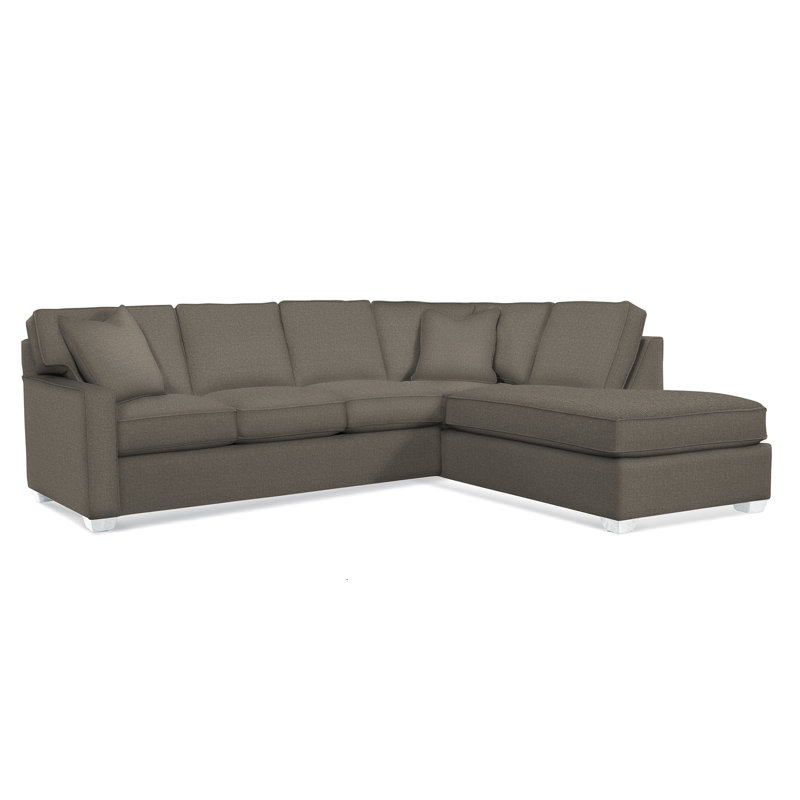 Ellora Upholstered L-Shaped Sectional, Frost White, Right Hand Facing, Gray Sugar Performance; 0863-84