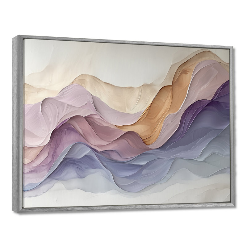 «Lavender Soft Tones», impression numérique sur toile à encre liquide abstraite, Argent argent, H 30 po x l 40 po