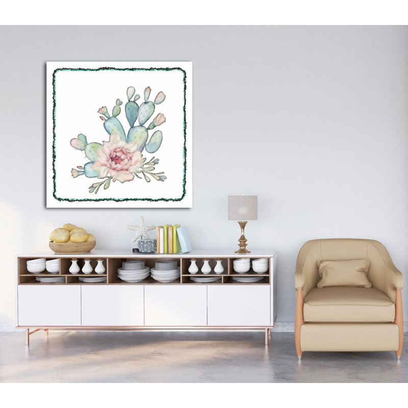 Cactus 536 - Impression sur toile tendue, H 16 po x l 16 po x P 1,5 po