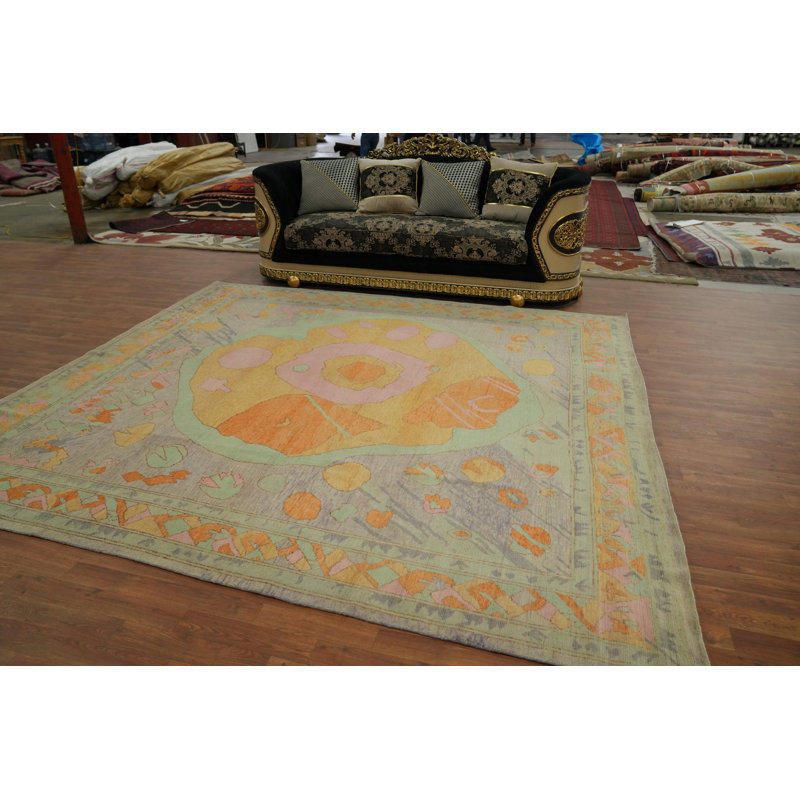 Tapis teint à la main transitionnel Oushak 10 x 10