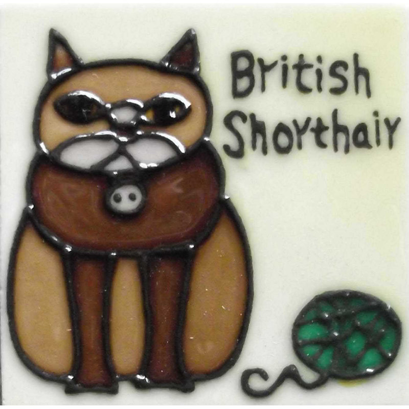 Conwell Ceramic Cat Art Tile Magnet