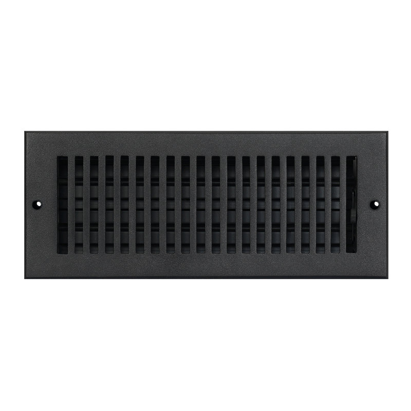 SLEEK Couvercle de ventilation 4 po x 12 po (ouverture 5-1 / 2 po x 13-3 / 4 po), Noir thermolaqué, Mur avec trous de vis
