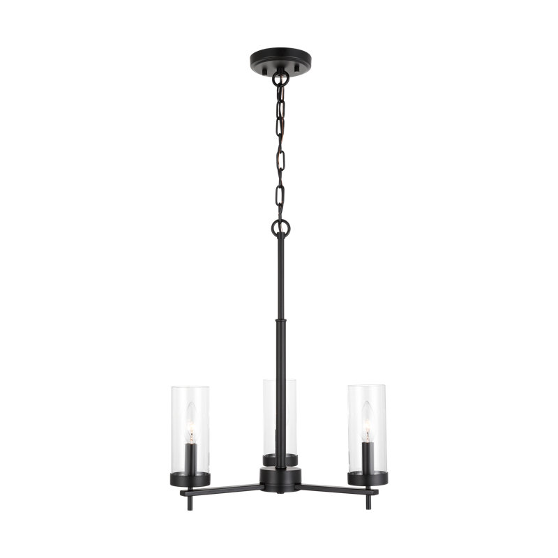 3 - Light Dimmable Classic / Traditional Chandelier, Black