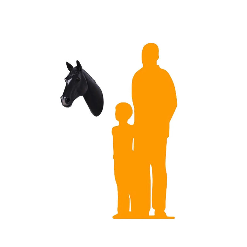 Horse Head Statue, Black