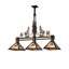 Luminaire suspendu linéaire à 3 lumières pour table de billard Winter Pine