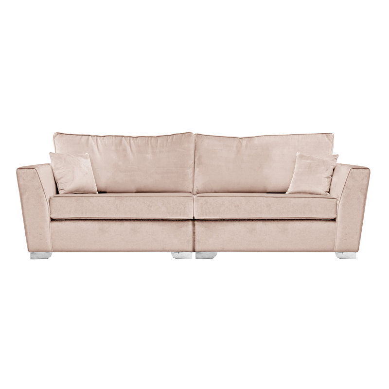 Quade 4 Seater Velvet Sofa, Blush