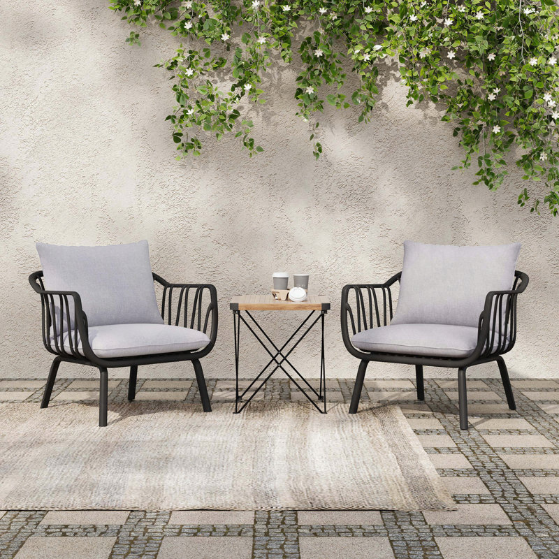 Huron Outdoor Pp Club Chair, Light Gray/Black