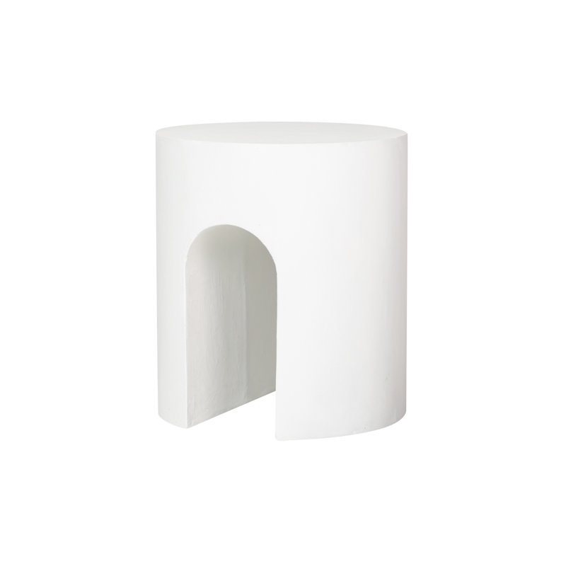 Pedestal End Table, White