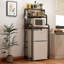 Mini-support de réfrigérateur à 4 niveaux avec rangement Vintage, mini-armoire de réfrigérateur avec rangement, support pour micro-ondes, support de four à micro-ondes avec support de rangement, mini-tablette de réfrigérateur pour bureau à domicile, brun