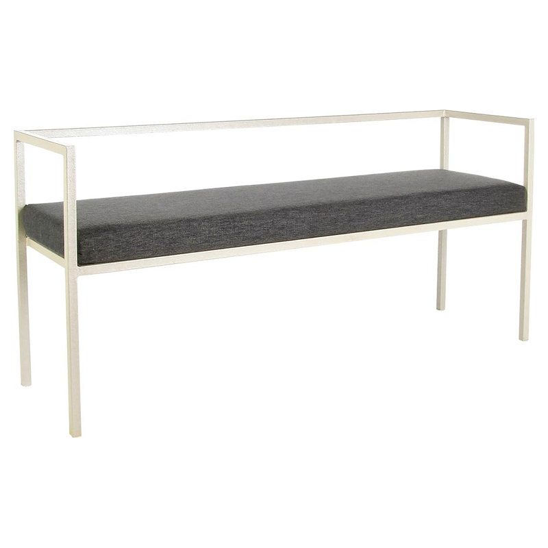 Banc rembourré Olivia, Blanc huître / gris anthracite