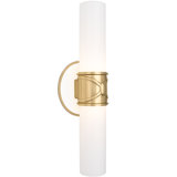 Chase 2-Light Wall Sconce - Polished Nickel, Polished Cas White -