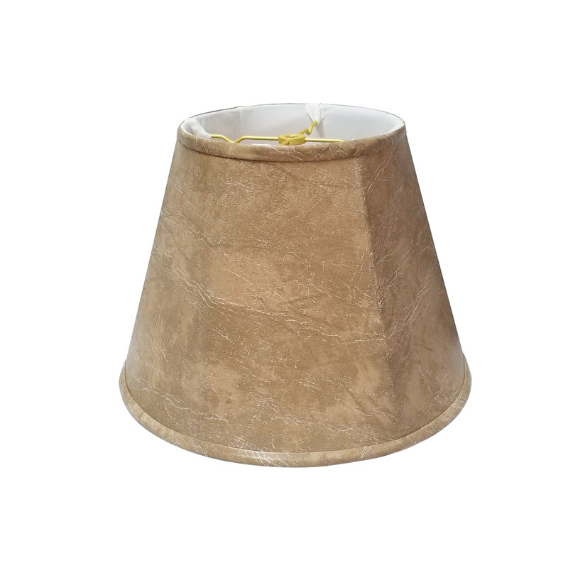 Faux Leather Empire Lamp Shade, Mouton, 9.25" H x 12" W x 12" D