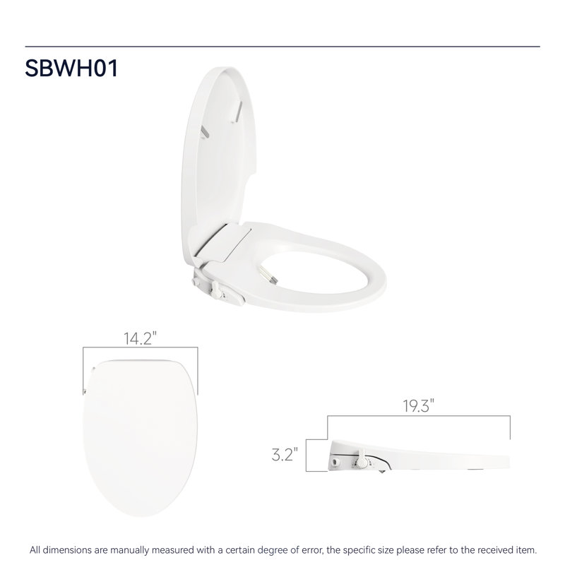 Non-Electric Bidet Toilet - Hygienic Design, Easy To Use Smart Seat Water Temperature Control, Germ- Cover