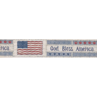 Bordure de papier peint abstrait Amelio God Bless America