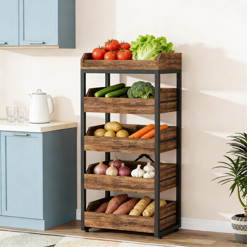 Organisateur de collations, support de panier à vin, support de rangement en bois