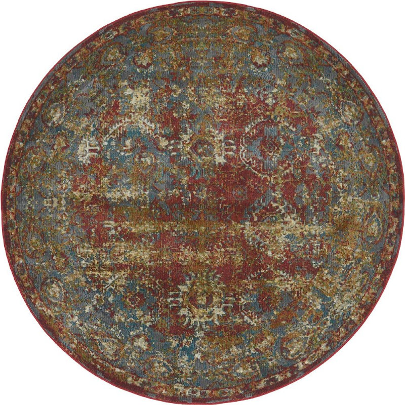 Oriental Indoor Rug, Round 5'5"