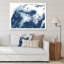 Art à l'encre liquide dans les tons de bleu foncé I - reproduction sur toile-67388832-67388836