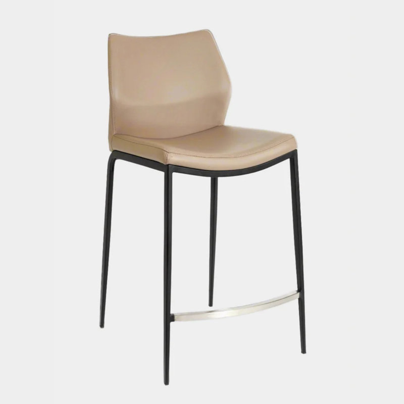 Tabouret en cuir Curve, Rose