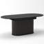 Table de salle à manger ovale extensible de 140 à 180 cm pour 4 à 6 personnes avec pied central cannelé