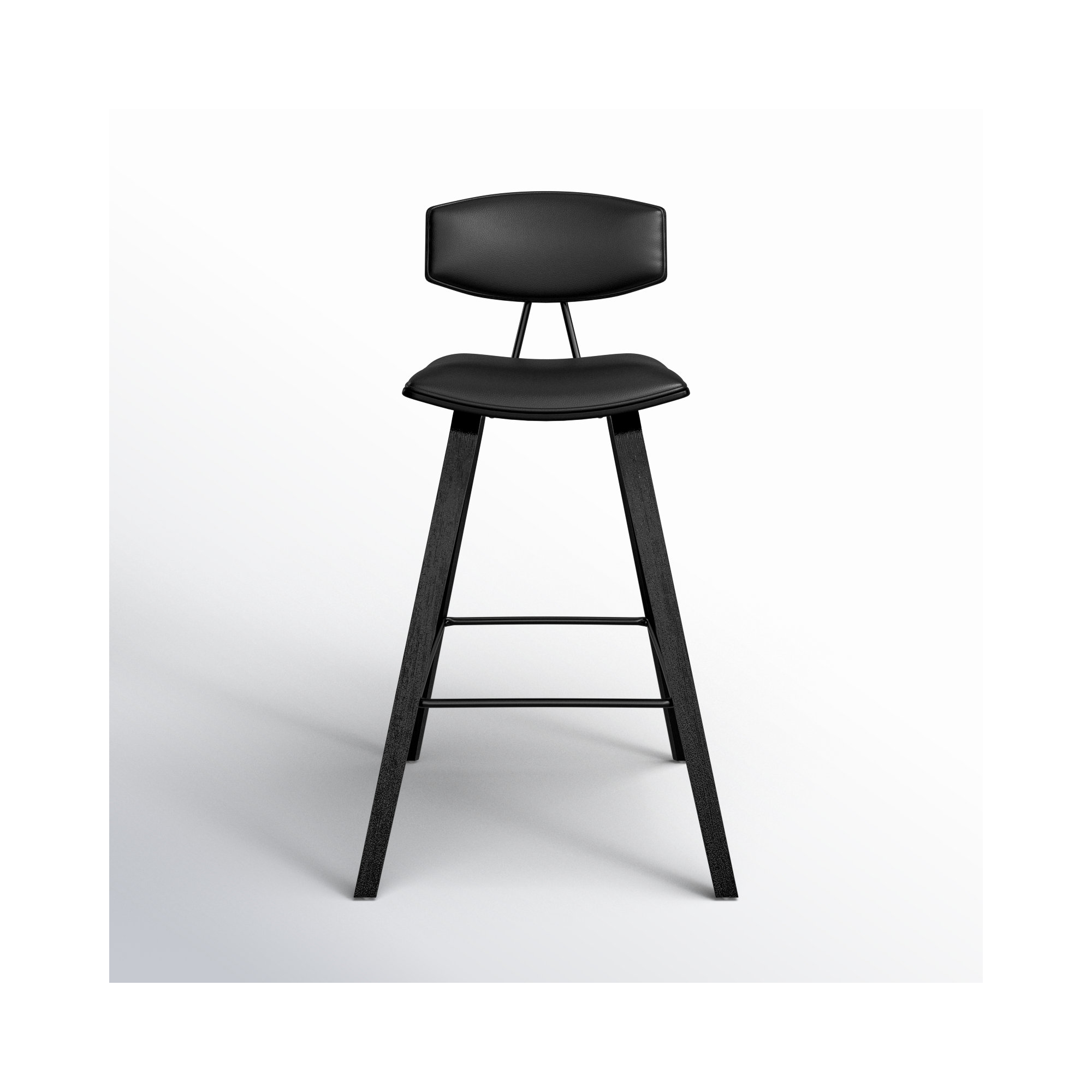 Payton Vegan Leather Bar & Counter Stool, Counter Stool (26" Seat Height), Black