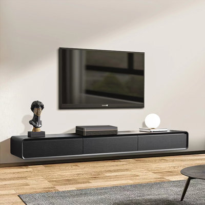 Juaquin 78.74"" Handmade Floating TV Stand Up to TV's Wall Mounted Media Console -  AllModern, 3420BBF33F7449BC8FC332F44BC18AC0