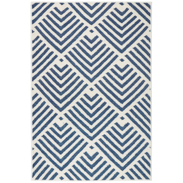 Cleo Navy Machine Washable Rug
