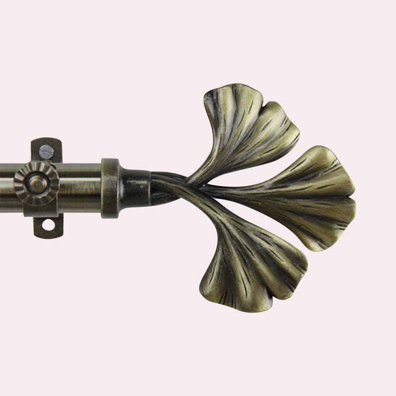 Ensemble de tringle à rideaux simple et quincaillerie Dayana, Laiton antique, 28 po à 48 po (chaque côté)