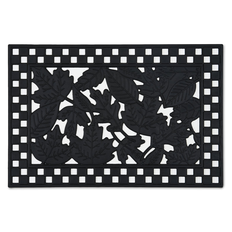Autumn Leaves Rubber Double Door Entrance Mat, 24" W x 36" L