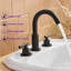 Robinet de lavabo de salle de bain espacé pivotant en laiton avec ensemble de drain-109600887