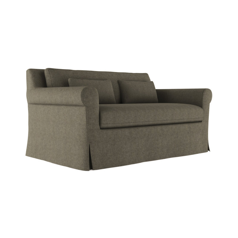 Causeuse Crosby, Velours moelleux graphite, H 32,5 po x l 60 po x P 43 po, Ébène