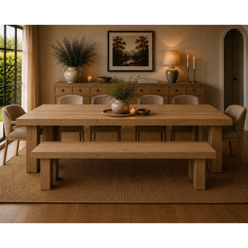 Dayany Solid Wood Dining Bench