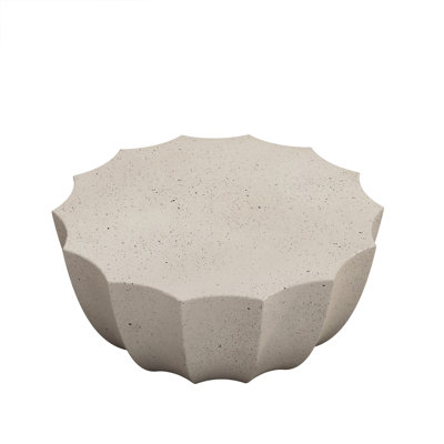 35.43" Modern Outdoor and Indoor Waterproof Coffee Table, Durable MgO Cement Design