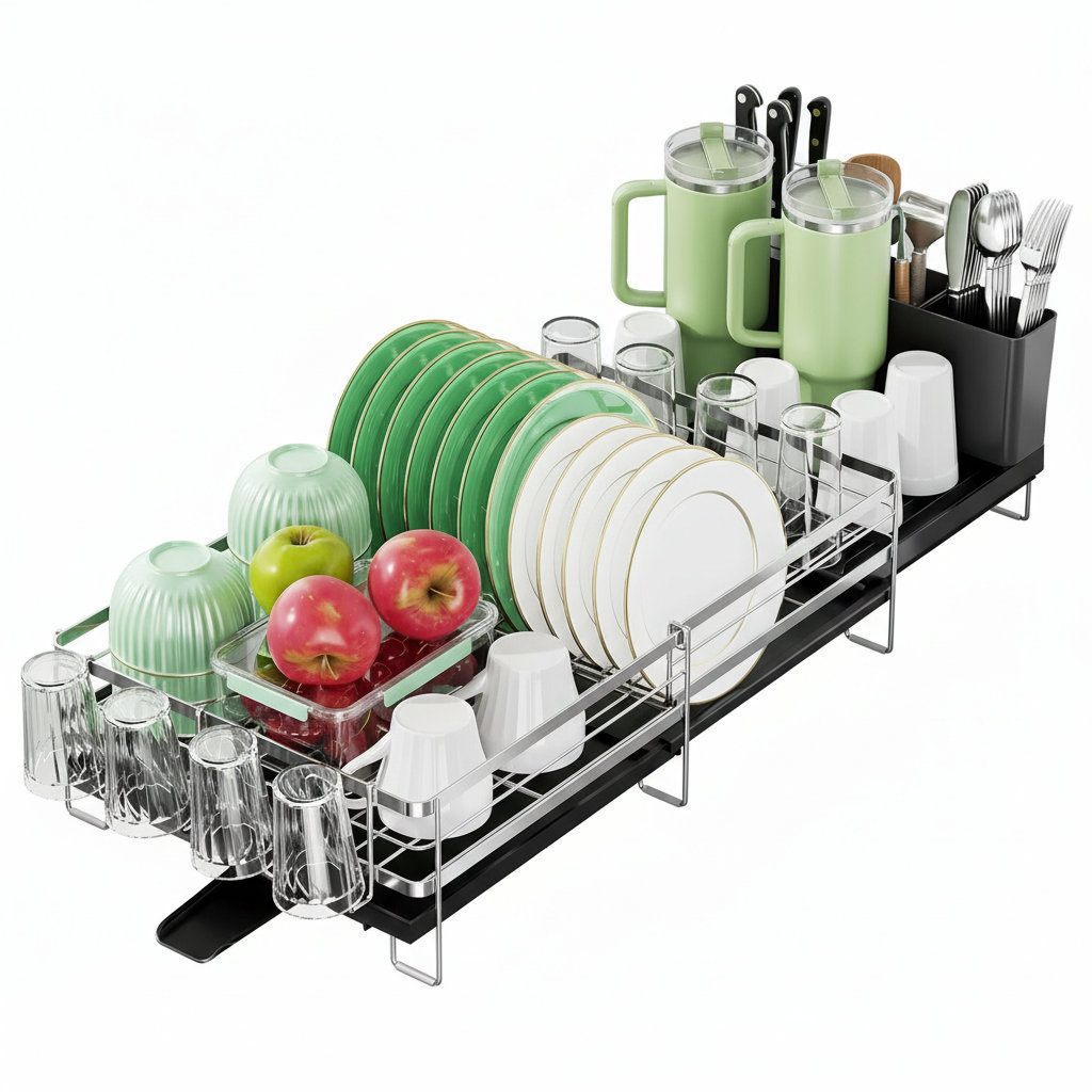 Chef Preserve LLC Expandable Stainless Steel Dish Drying Rack, Anti ...