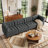 4 - Piece Upholstered Gray Tufted Corduroy Modular Sectional with Pillow Back-613108627-612901931-612901932