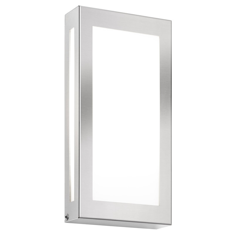 45cm H Integrated LED Opal Glass Glass Outdoor Armed Sconce, Light grey