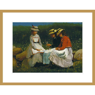 «Girls in a Landscape» par Winslow Homer, impression giclée sur cadre
