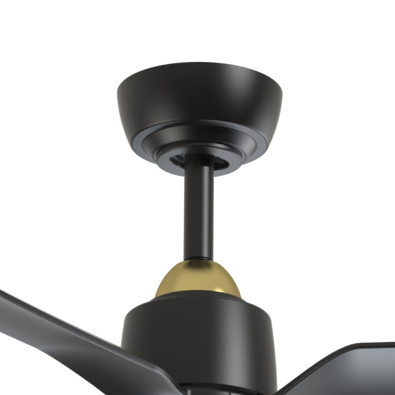 Ventilateur de plafond Hugo, Noir mat / or brossé, Noir mat, 52 po de largeur