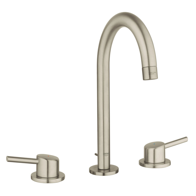 Robinet de salle de bain espacé Concetto ™ avec bonde, Nickel brossé