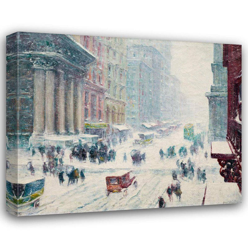 «Fifth Avenue in Winter» par Guy Carleton Wiggins - Art mural sur toile tendue avec châssis, H 24 po x l 17 po