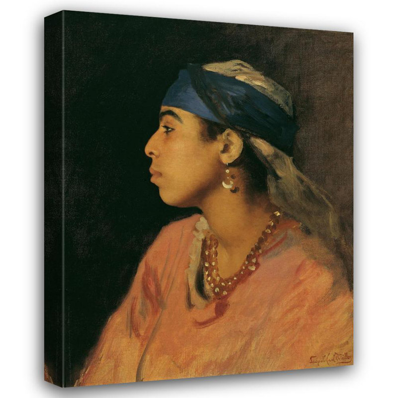 "Égyptien chanteur" par Leopold Carl Muller, reproduction d'art sur toile tendue, H 48 po x l 33 po