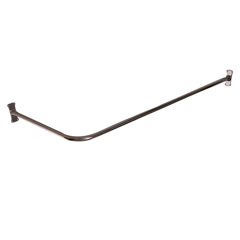 Tringle à rideau de douche fixe angulaire en L, Chrome poli, H 3 po x l 72 po x P 36 po