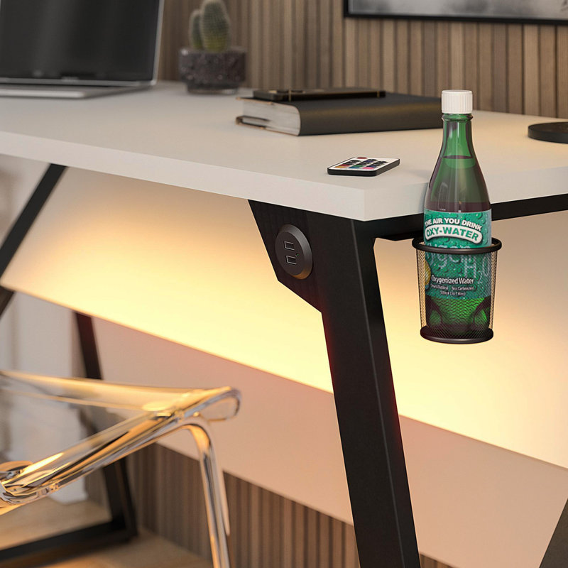 Genesis Adjustable Gaming Desk, White